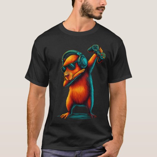 Capybara Lustiges Videospiel Capybara T-Shirt (Vorderseite)