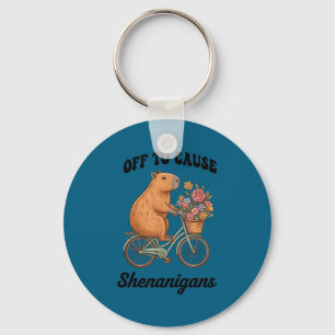 Capybara macht Streiche am St. Patrick's Day Schlüsselanhänger