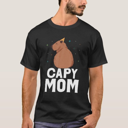 Capybara Mama Capybara Rodent Capybaras Süße Tier T-Shirt (Vorderseite)
