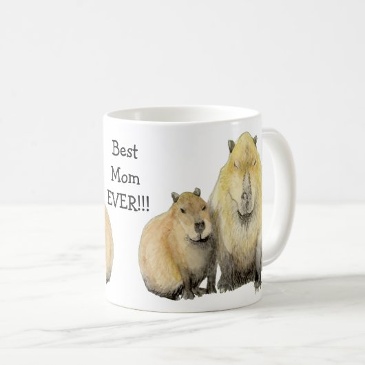 Capybara-Mama Kaffeetasse (VorderseiteRechts)