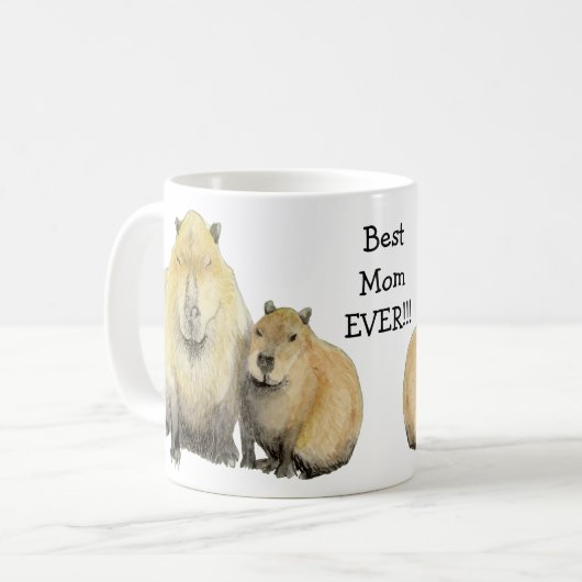 Capybara-Mama Kaffeetasse (Vorderseite Links)