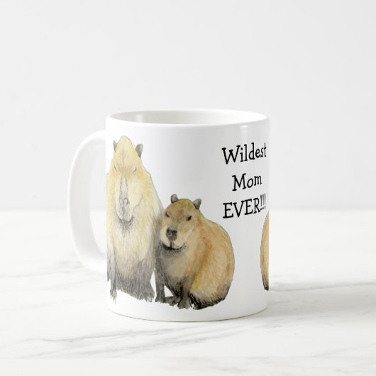 Capybara-Mama Kaffeetasse (Vorderseite Links)