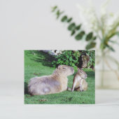 Capybara Mama und Sohn Postkarte (Stehend Vorderseite)