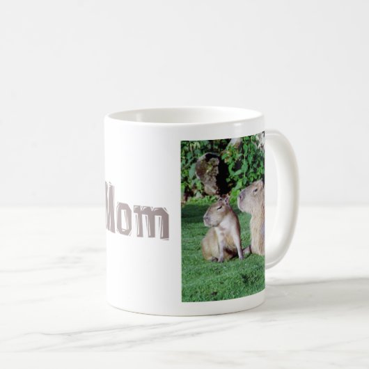 Capybara-Mama und Sohn-Tasse Kaffeetasse (VorderseiteRechts)