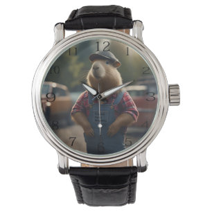 "Capybara Mechanic: Fett, Gänge und gute Roben" Armbanduhr