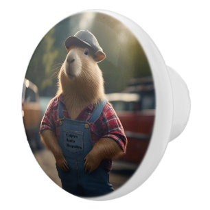 "Capybara Mechanic: Fett, Gänge und gute Roben" Keramikknauf