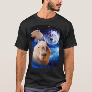 Capybara Meme Moon Funny Capybaras Vintag Kawaii T-Shirt