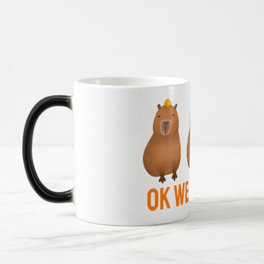 Capybara Meme "Ok We Pull Up!" Verwandlungstasse (Links)