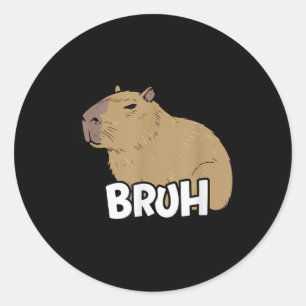 Capybara Meme Sprichwort Bruh mit Capybara Boys Gi Runder Aufkleber