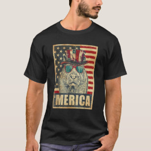 Capybara Merica Vintage amerikanische Flagge 4. Ju T-Shirt