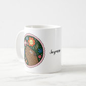 Capybara mit Blume niedliche Capybara Kunst Brauch Kaffeetasse (Vorderseite Links)