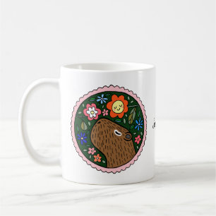 Capybara mit Blume niedliche Capybara Kunst Brauch Kaffeetasse
