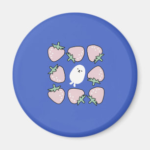 Capybara mit Erdbeeren Doodle Ästhetik Magnet