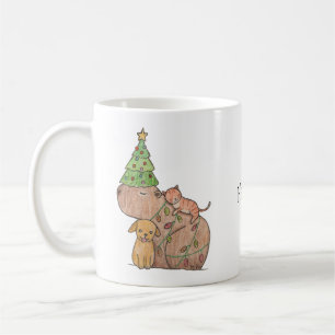 Capybara mit Hund und Katze Custom Holiday Geschen Kaffeetasse