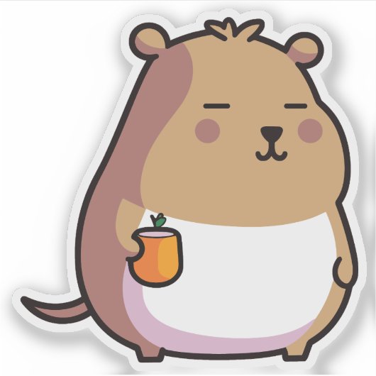 Capybara mit Kaffeeaufkleber Aufkleber (Vorderseite)
