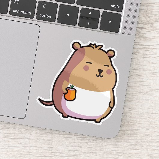 Capybara mit Kaffeeaufkleber Aufkleber (Detail)