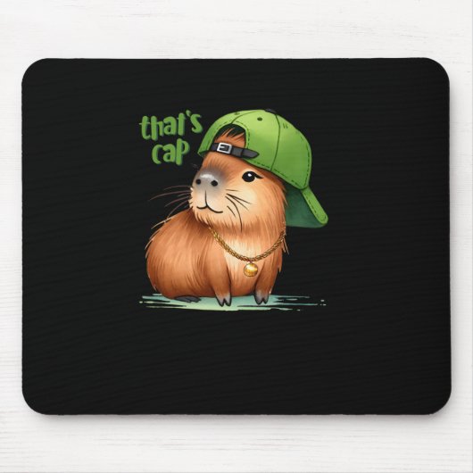 Capybara mit Kappe Urban Style Aufkleber  Mousepad (Vorne)