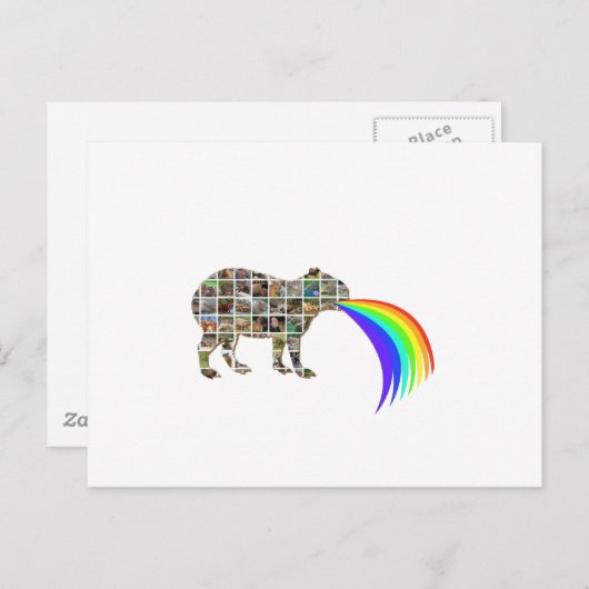 Capybara mit Regenbogen Postkarte (Vorne/Hinten)