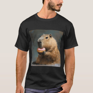 Capybara mit rosa Donut T-Shirt