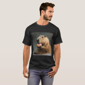 Capybara mit rosa Donut T-Shirt (Vorne ganz)