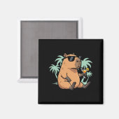 Capybara mit Schwanz - Chill-Vibe Magnet (Vorderseite/Rückseite)