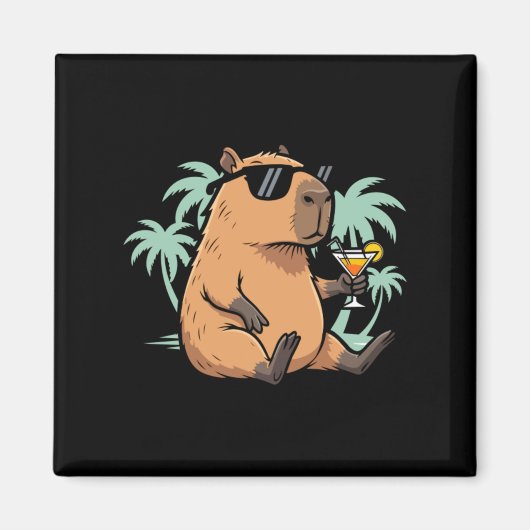 Capybara mit Schwanz - Chill-Vibe Magnet (Vorne)