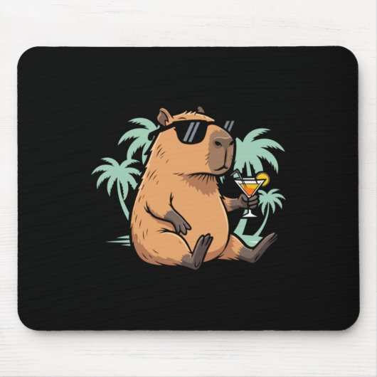 Capybara mit Schwanz - Chill-Vibe Mousepad (Vorne)