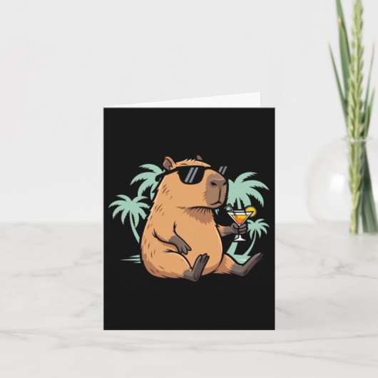 Capybara mit Schwanz - Chill-Vibes Karte (Vorderseite)