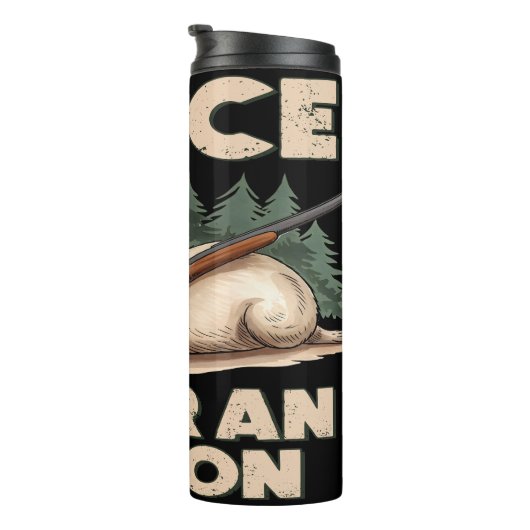 Capybara mit Shotgun Grafik Thermosbecher (Nach rechts gedreht)