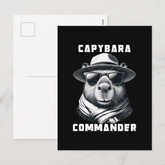 Capybara mit Sonnenbrille Kapitän Feiertagspostkarte (Vorne/Hinten)