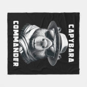 Capybara mit Sonnenbrille Kapitän Fleecedecke (Vorderseite (Horizontal))