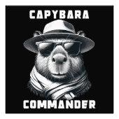 Capybara mit Sonnenbrille Kapitän Fotodruck (Vorne)