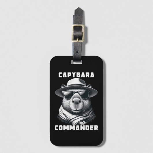 Capybara mit Sonnenbrille Kapitän Gepäckanhänger (Vorderseite Vertikal)