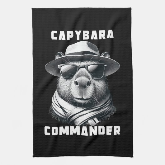 Capybara mit Sonnenbrille Kapitän Geschirrtuch (Vertikal)