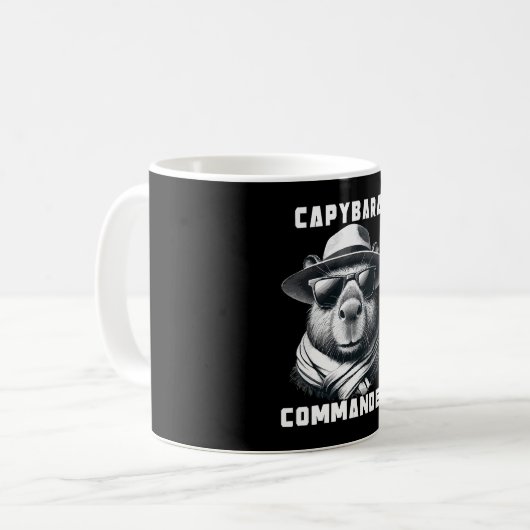 Capybara mit Sonnenbrille Kapitän Kaffeetasse (Vorderseite Links)