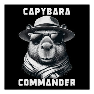 Capybara mit Sonnenbrille Kapitän Poster