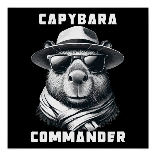 Capybara mit Sonnenbrille Kapitän Poster (Vorderseite)