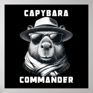 Capybara mit Sonnenbrille Kapitän Poster