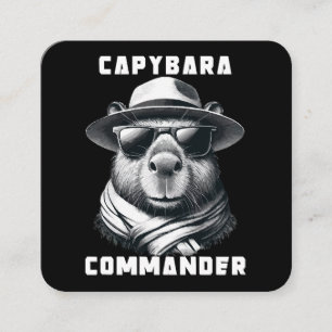 Capybara mit Sonnenbrille Kapitän Quadratische Visitenkarte