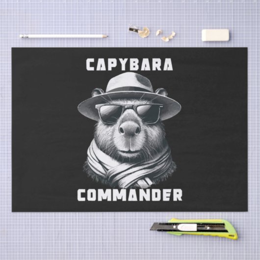 Capybara mit Sonnenbrille Kapitän Seidenpapier (Handwerk)