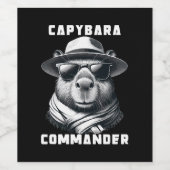 Capybara mit Sonnenbrille Kapitän Weinetikett (Einzelnes Label)