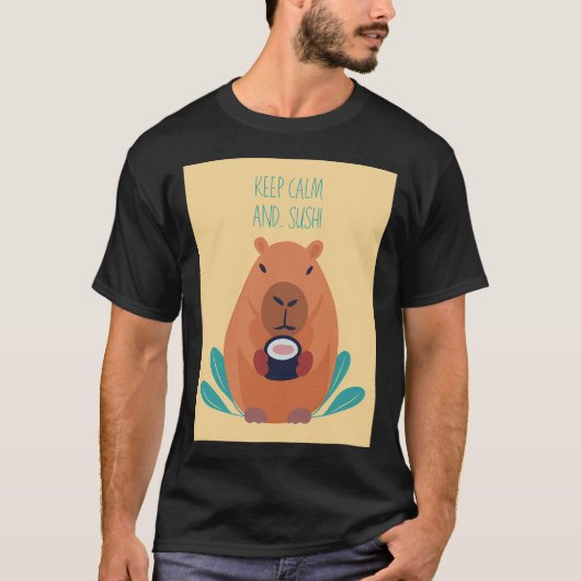 Capybara mit Sushi T-Shirt (Vorderseite)