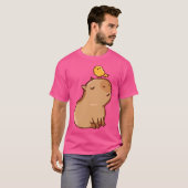 Capybara mit Vogel T-Shirt (Vorne ganz)