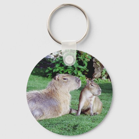 Capybara Mom and Son Keychain Schlüsselanhänger (Vorderseite)
