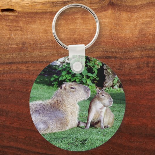 Capybara Mom and Son Keychain Schlüsselanhänger (Vorderseite)
