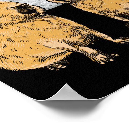 Capybara Moon Funny Capybaras Poster (Ecke)