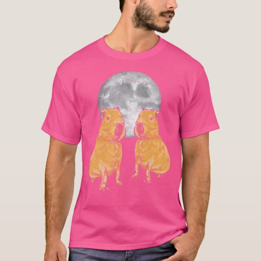 Capybara Moon Funny Capybaras T-Shirt (Vorderseite)