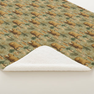 Capybara Morgenkaffee Frühstück Botanische Kunst Sherpadecke