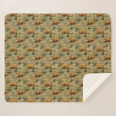 Capybara Morgenkaffee Frühstück Botanische Kunst Sherpadecke (Vorderseite (Horizontal))