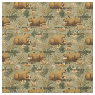 Capybara Morning Coffee Breakfast Botanical Art Stoff